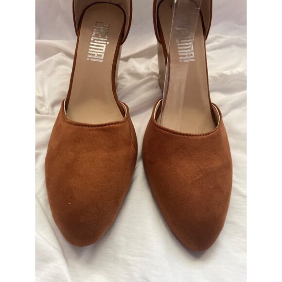 Brown Faux Suede Ankle Strap Wedge Heels Size 11 Womans Cross - Picture 6 of 7